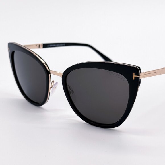 NEW TOM FORD SIMONA TF717 01A WOMEN CAT EYE SUNGLASSES FT0717/S SHINY BLACK main image 9